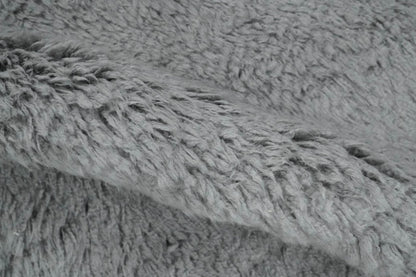 Gray Modern Solid Design Hand Woven Wool Area Rug.