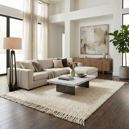 Senneterre Bleached Jute Rug.