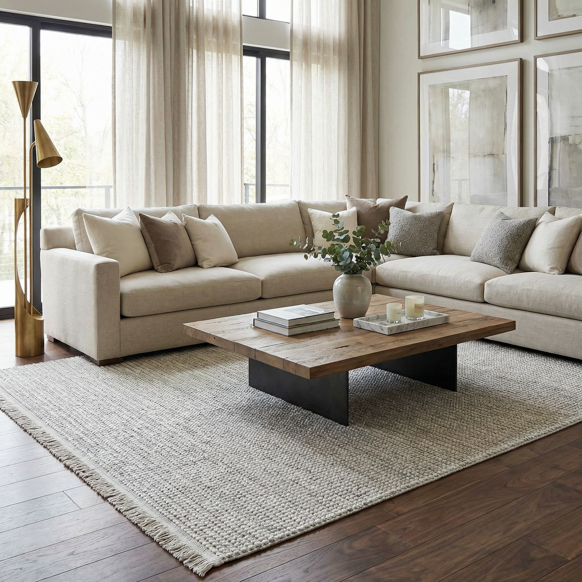 Gowan Cream Area Rug.