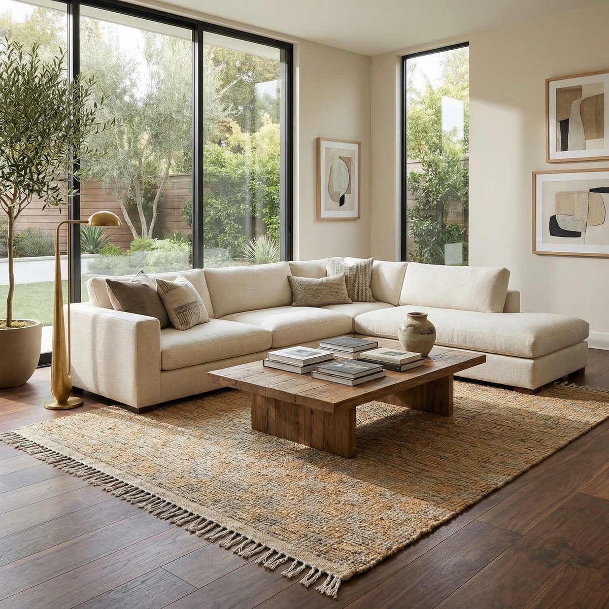 Lonut Checkered Jute Area Rug - Clearance.