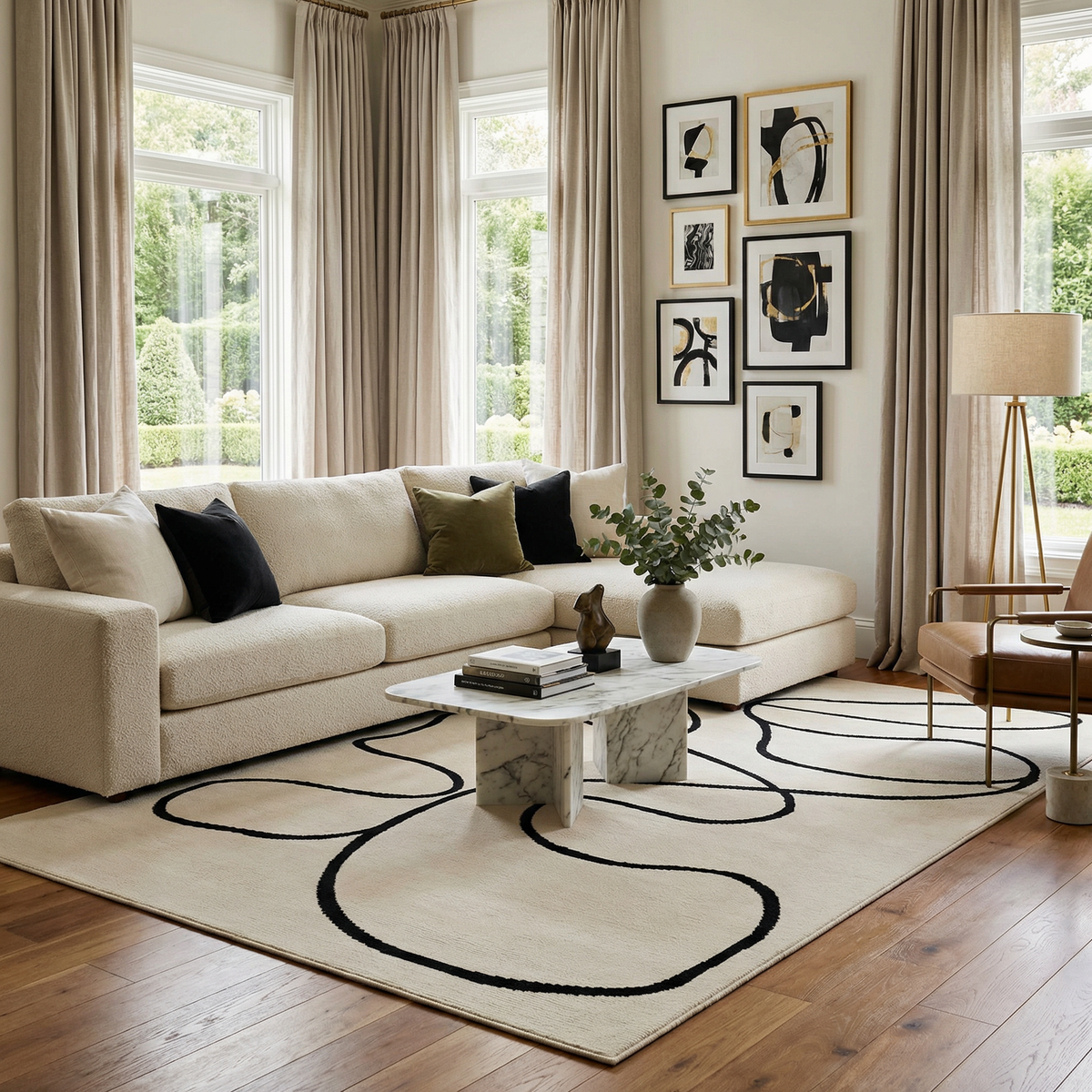 Eilir Modern Low Profile Boho Rug