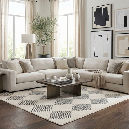 Fauci Diamond Checkered Area Rug
