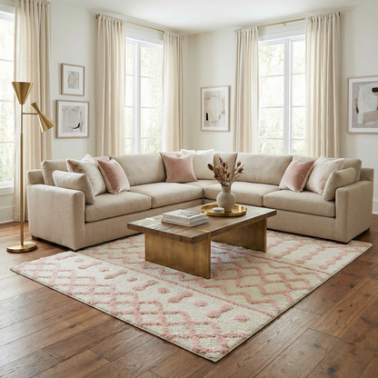 Darva Pink Plush Area Carpet