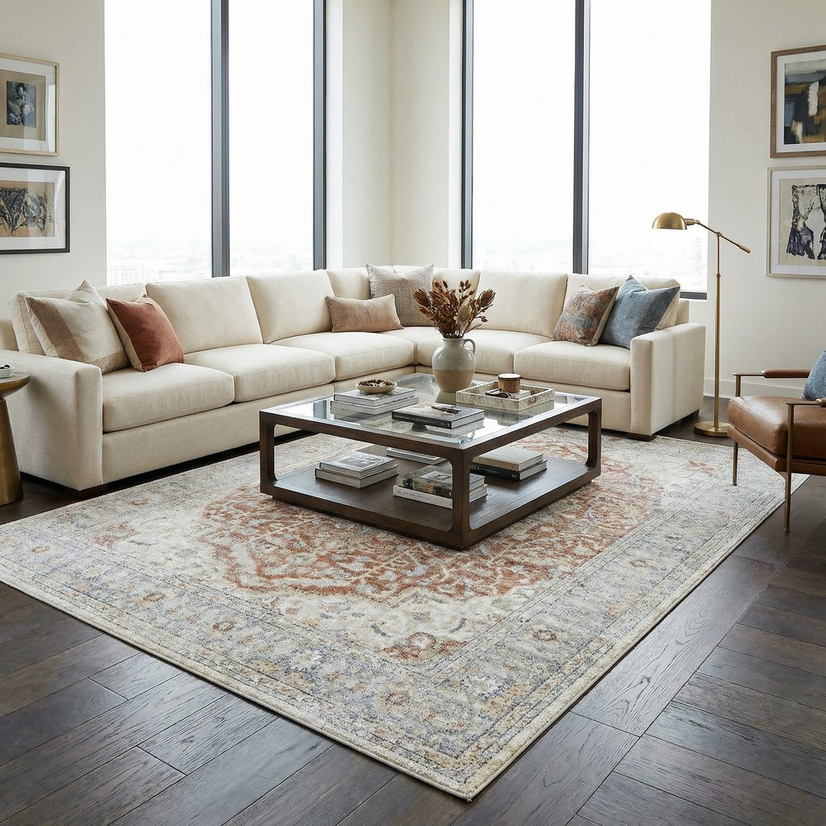 Emke Flat Pile Washable Rug - Clearance.