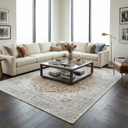 Emke Flat Pile Washable Rug - Clearance.