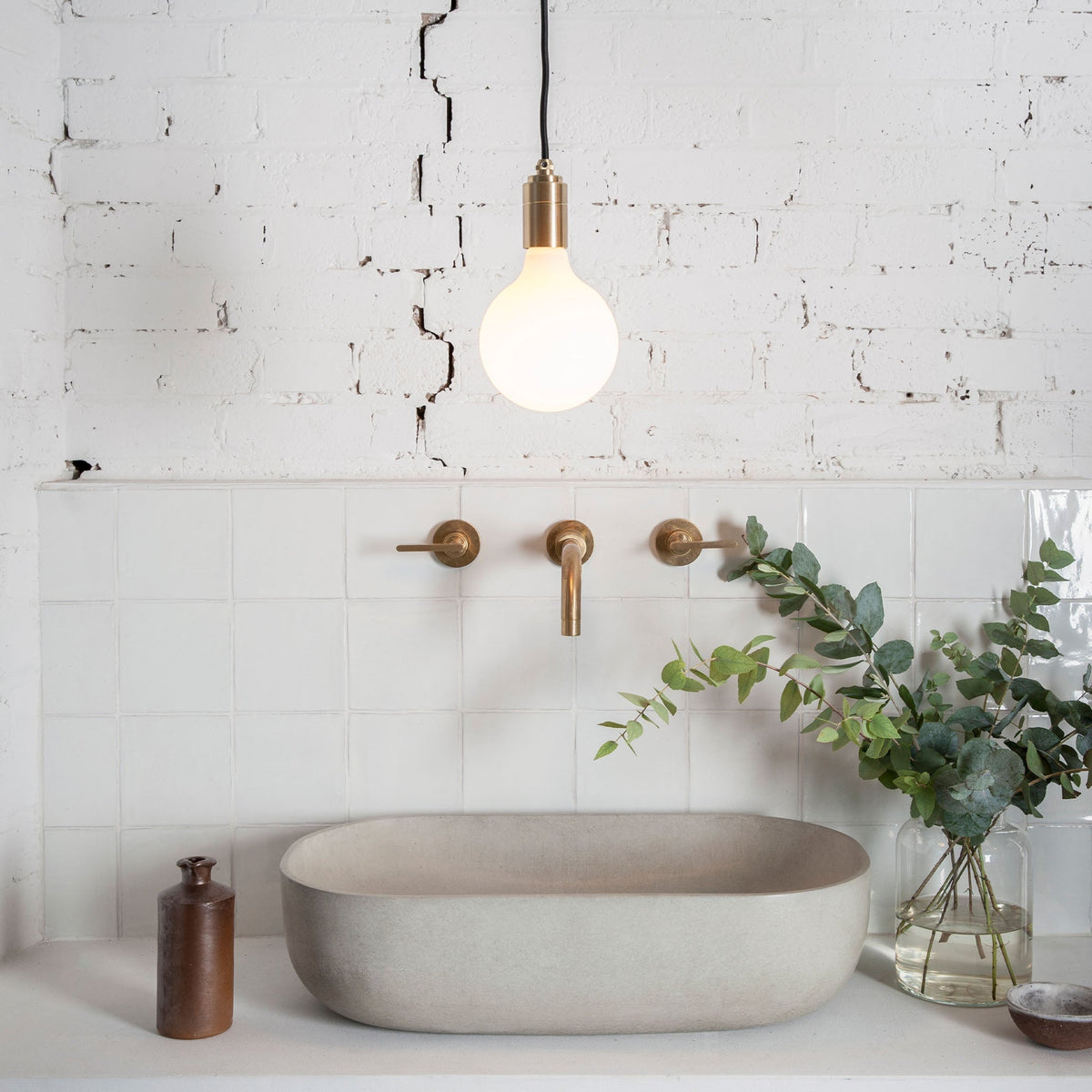 Porcelain III Pendant Light in Walnut.