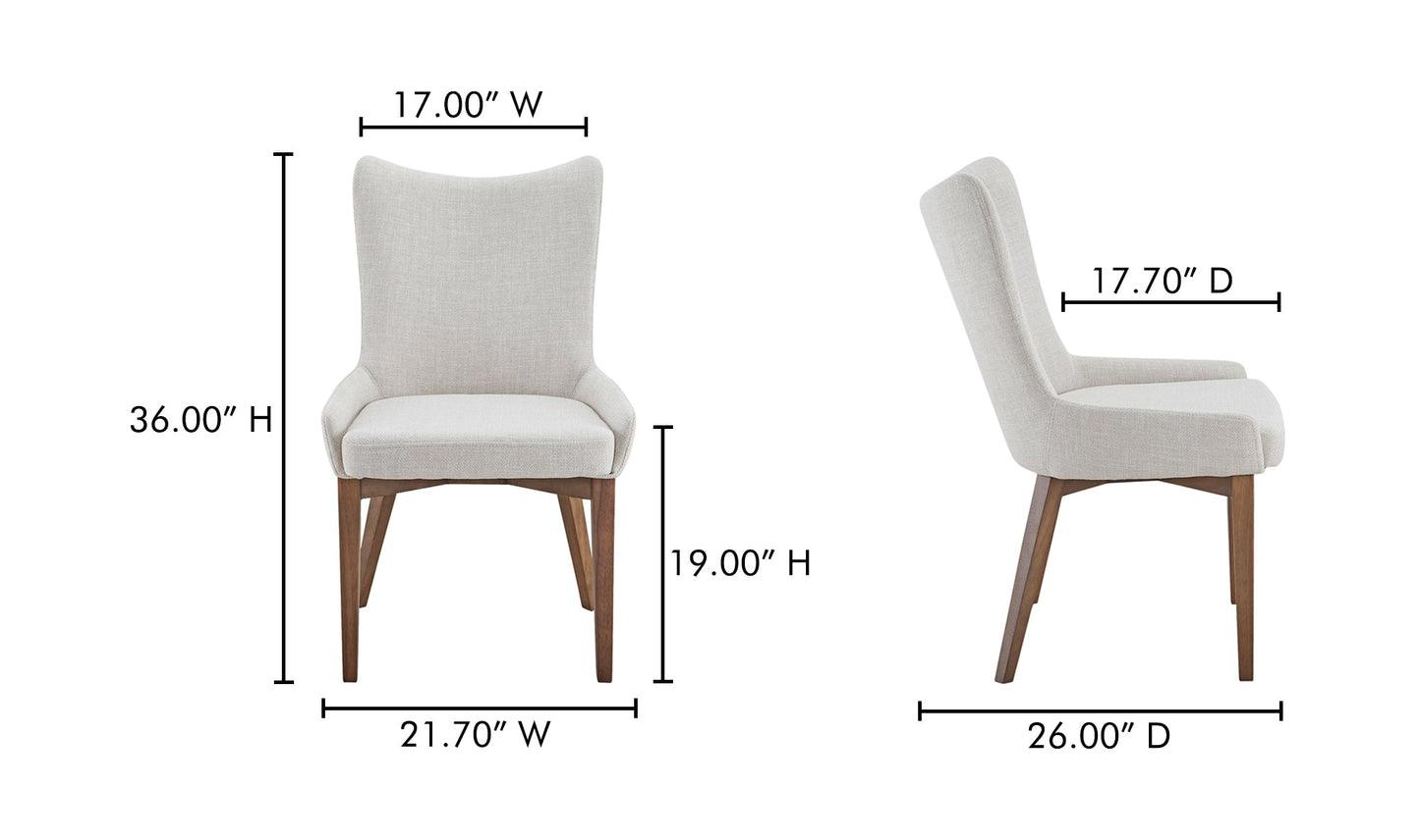 Moe's Home Collection Potter Dining Chair Heather Beige Potter Dining Chair Heather Beige