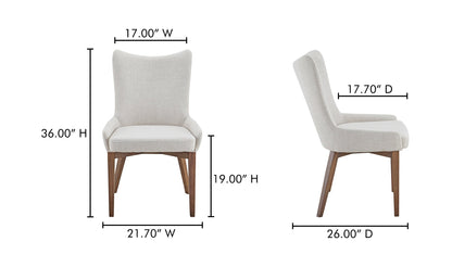 Moe's Home Collection Potter Dining Chair Heather Beige Potter Dining Chair Heather Beige