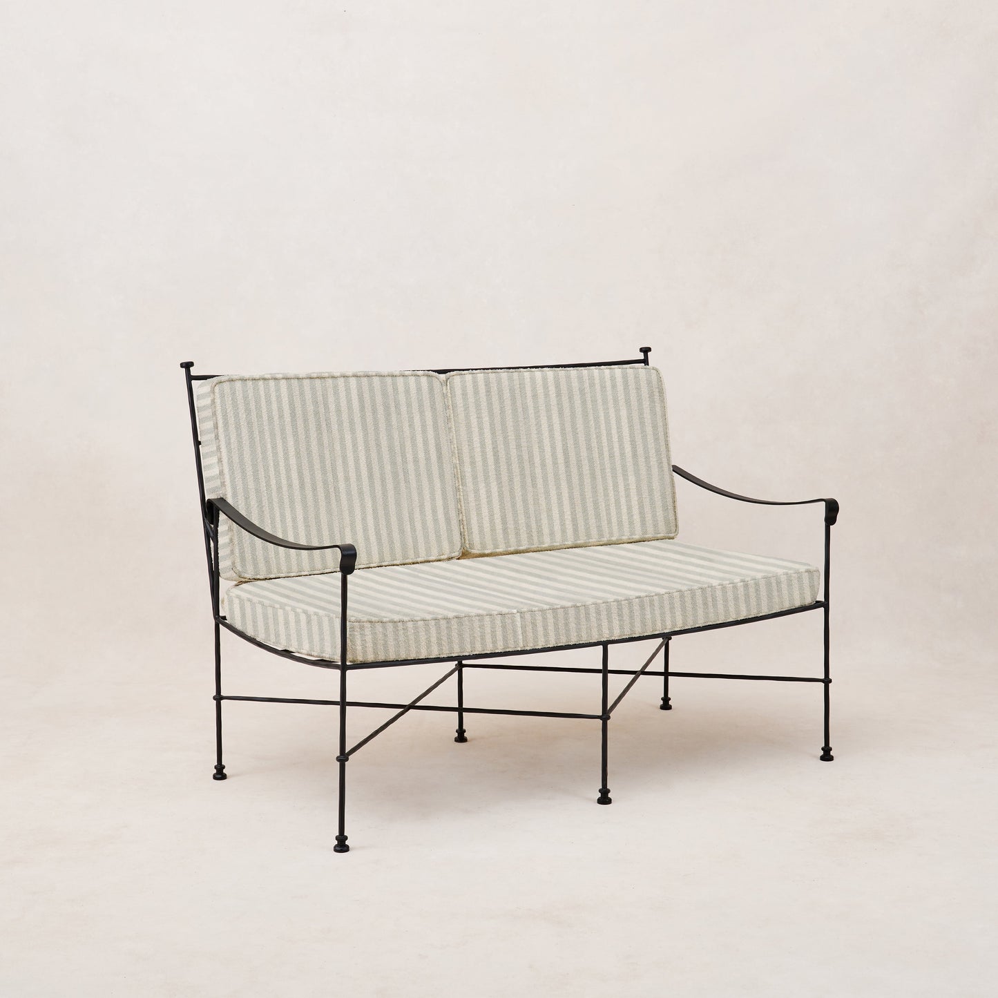 Provence Outdoor Loveseat - Black Frame.