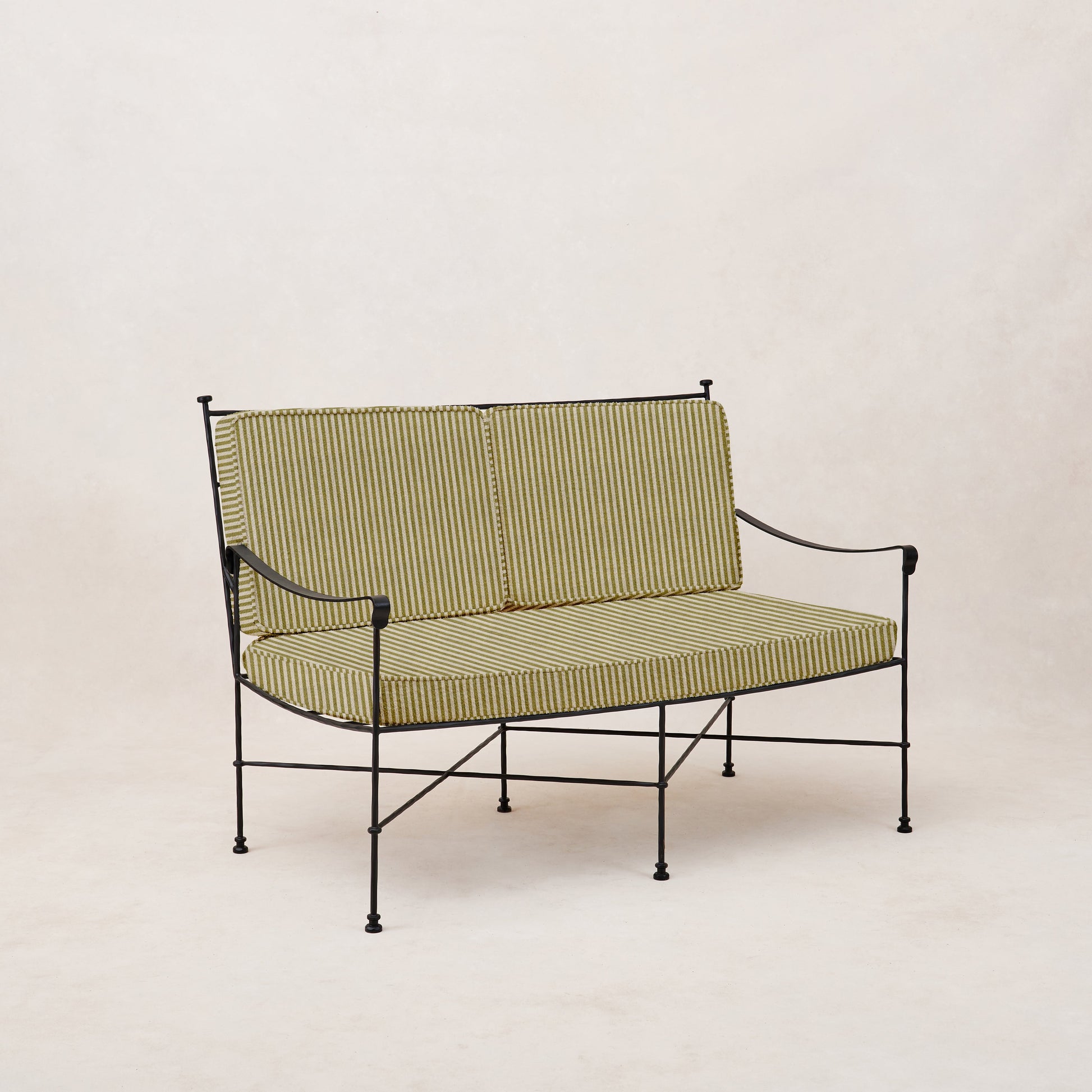 Provence Outdoor Loveseat - Black Frame.