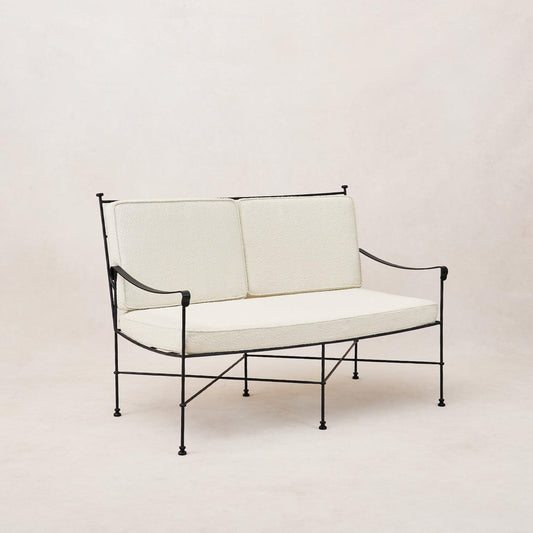 Provence Outdoor Loveseat - Black Frame.