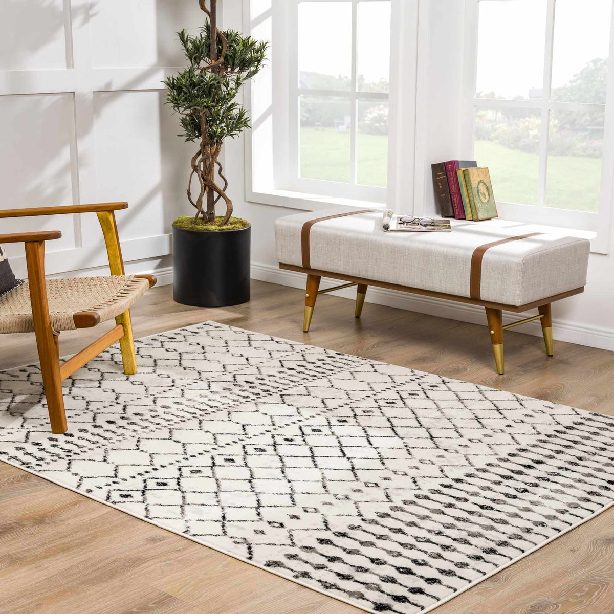 Scandi Moroccan Trellis Rug