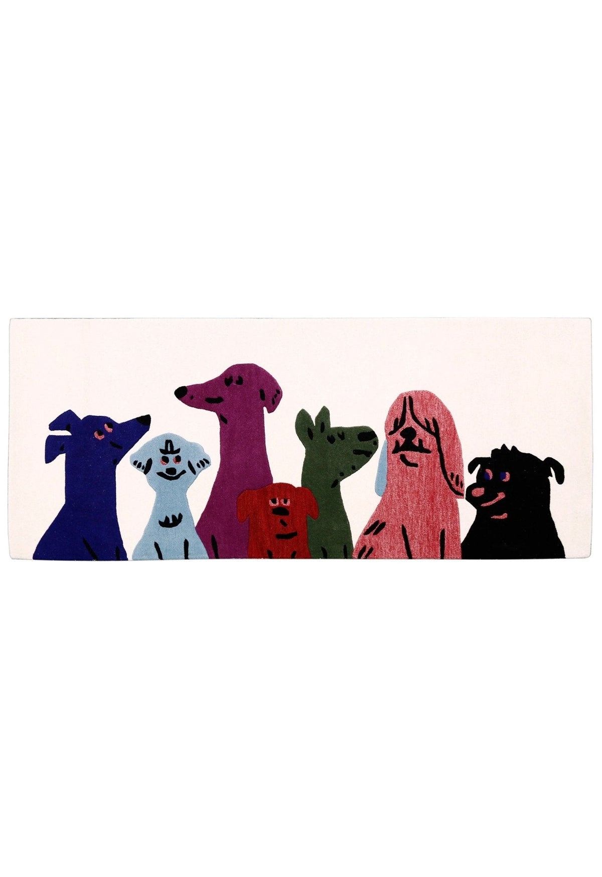 Pup Parade Multicolor Hand Tufted 3x7 Wool Area Rug.
