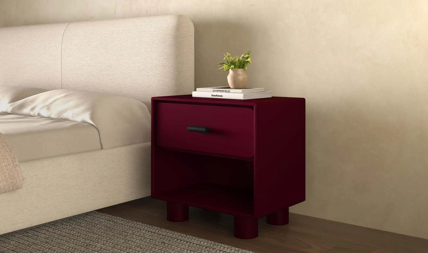 Jolene Nightstand Deep Red