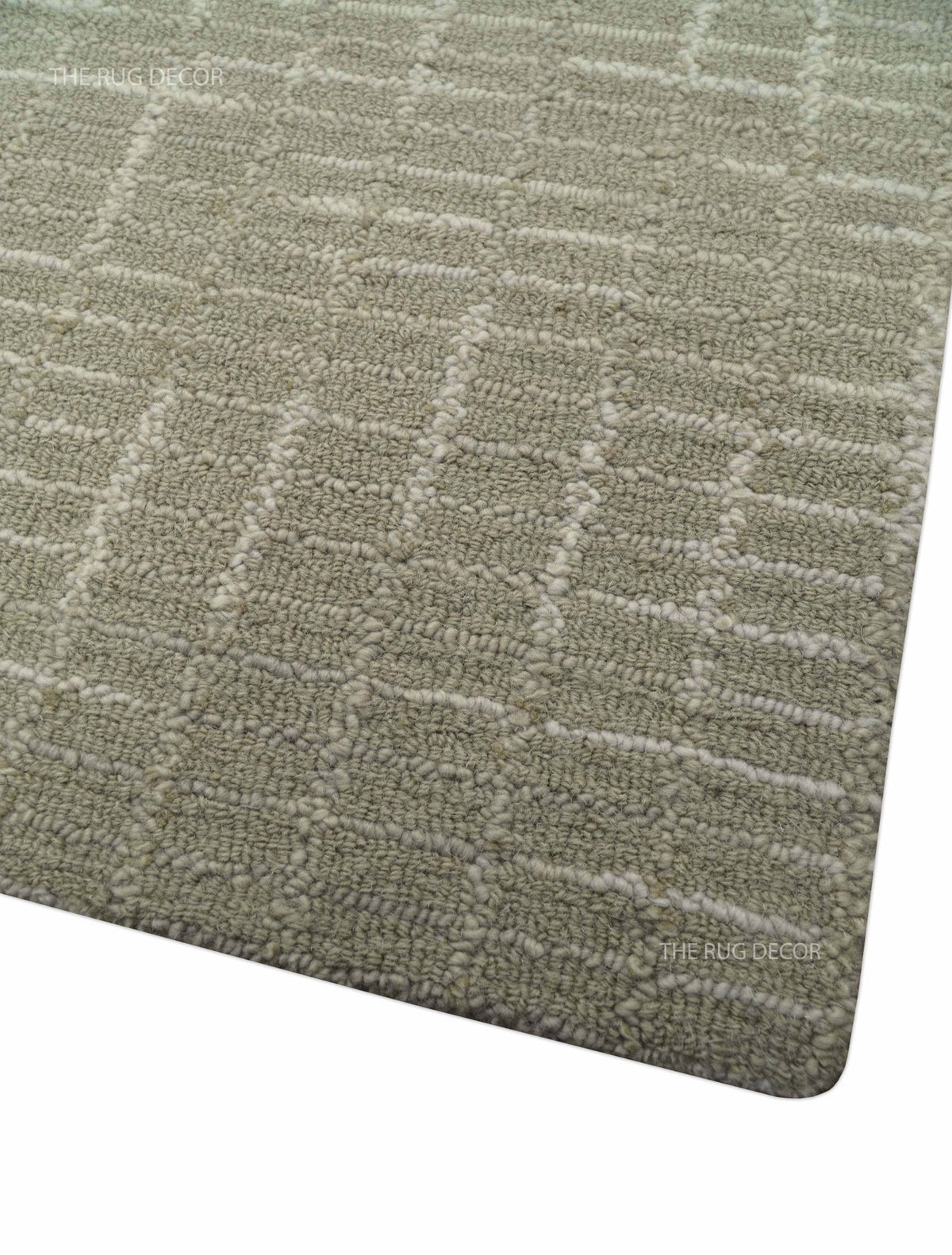Quick Ship 8x10, 9x12 Beige Contemporary Hand Tufted Wool Rug.