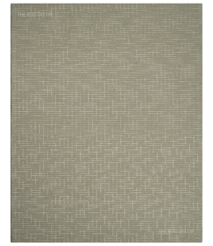 Quick Ship 8x10, 9x12 Beige Contemporary Hand Tufted Wool Rug.
