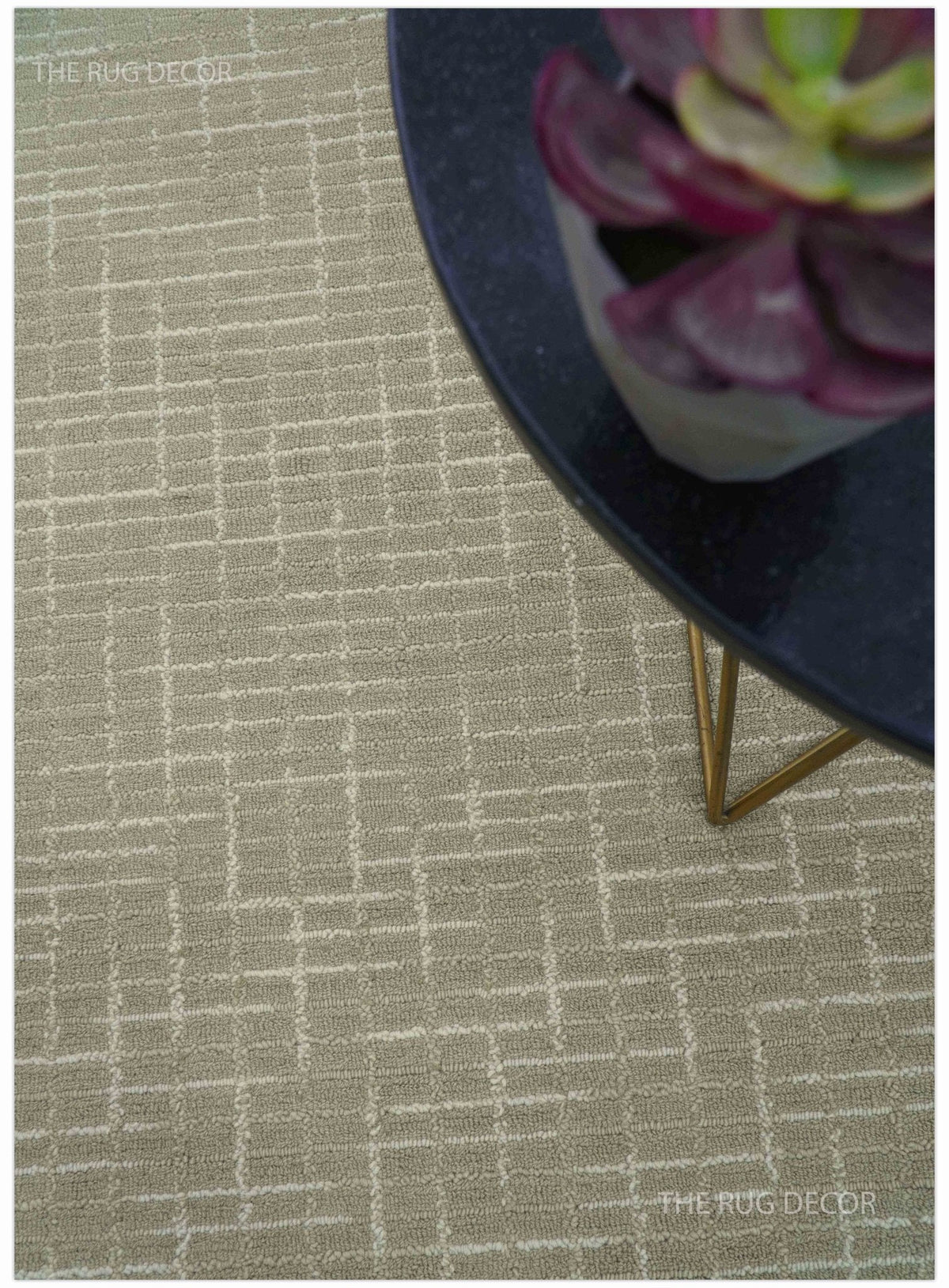 Quick Ship 8x10, 9x12 Beige Contemporary Hand Tufted Wool Rug.