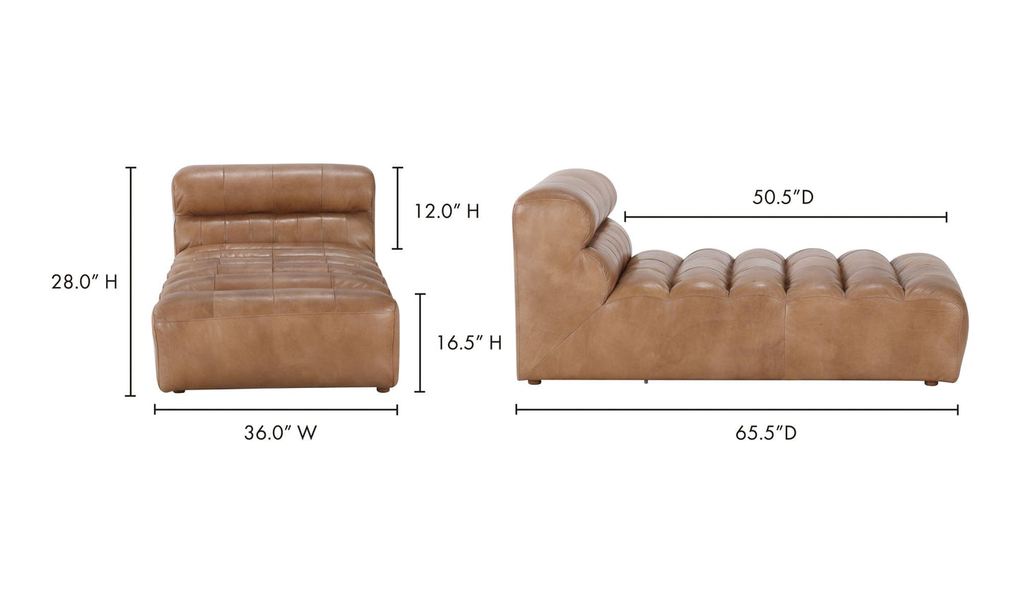 The Carpentry Shop Co. RAMSAY LEATHER CHAISE TAN RAMSAY LEATHER CHAISE TAN