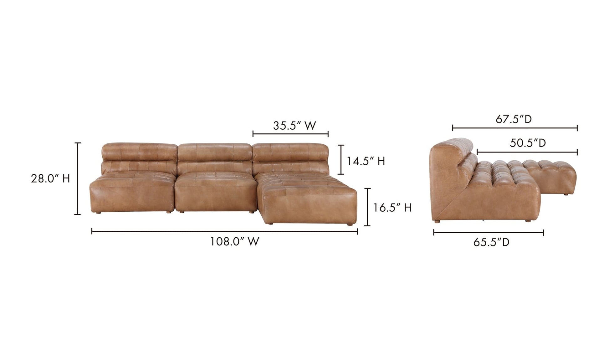 The Carpentry Shop Co. RAMSAY SIGNATURE MODULAR SECTIONAL TAN RAMSAY SIGNATURE MODULAR SECTIONAL TAN