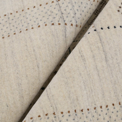 Beige Gabbeh Design Hand Loomed Wool Area Rug.