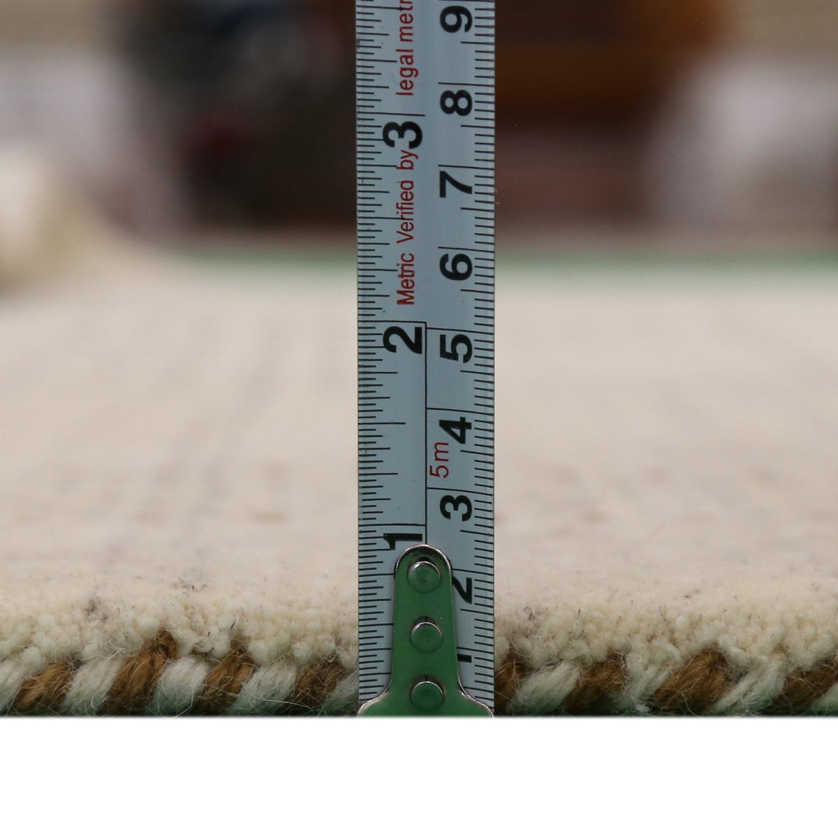 Beige Gabbeh Design Hand Loomed Wool Area Rug.