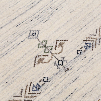 Beige Tribal Center Medallion Hand Loomed Wool Rug.