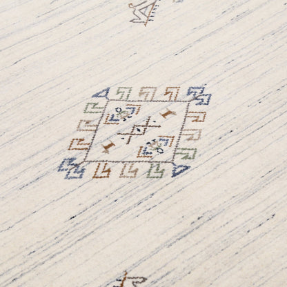 Beige Tribal Center Medallion Hand Loomed Wool Rug.