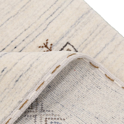 Beige Tribal Center Medallion Hand Loomed Wool Rug.