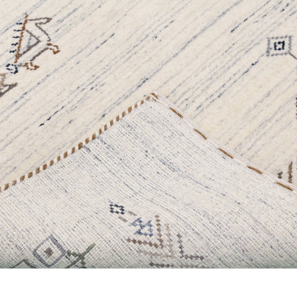 Beige Tribal Center Medallion Hand Loomed Wool Rug.