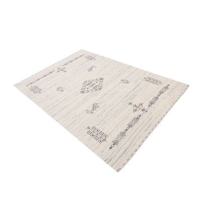 Beige Tribal Center Medallion Hand Loomed Wool Rug.