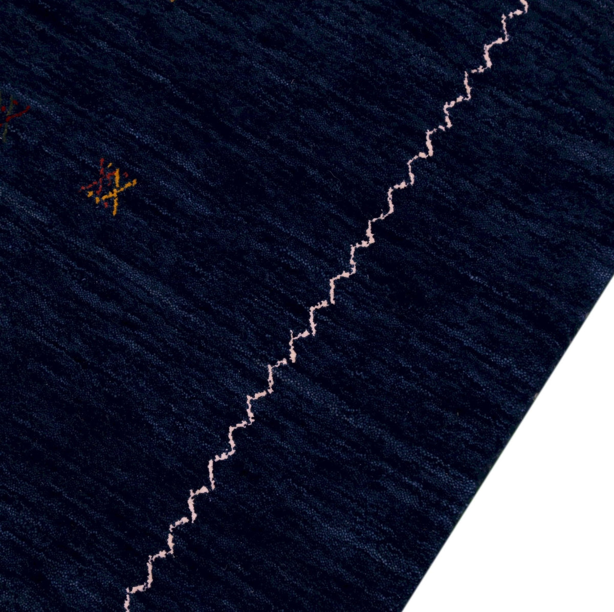 Blue And White Modern Design Hand Loomed Wool Area Rug.