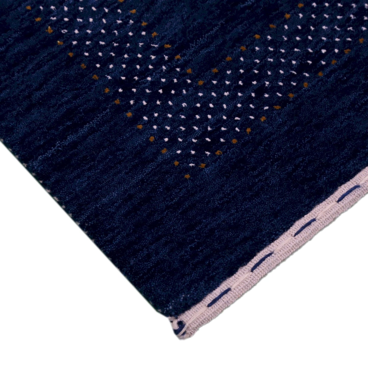 Blue Center Pattern Hand Loomed Wool Area Rug