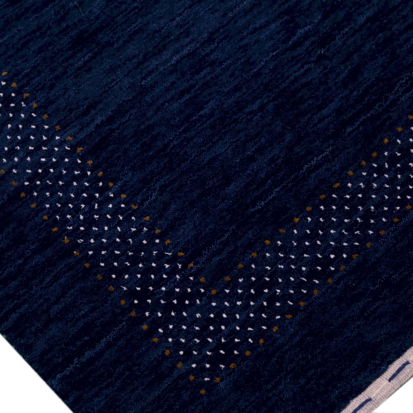 Blue Center Pattern Hand Loomed Wool Area Rug