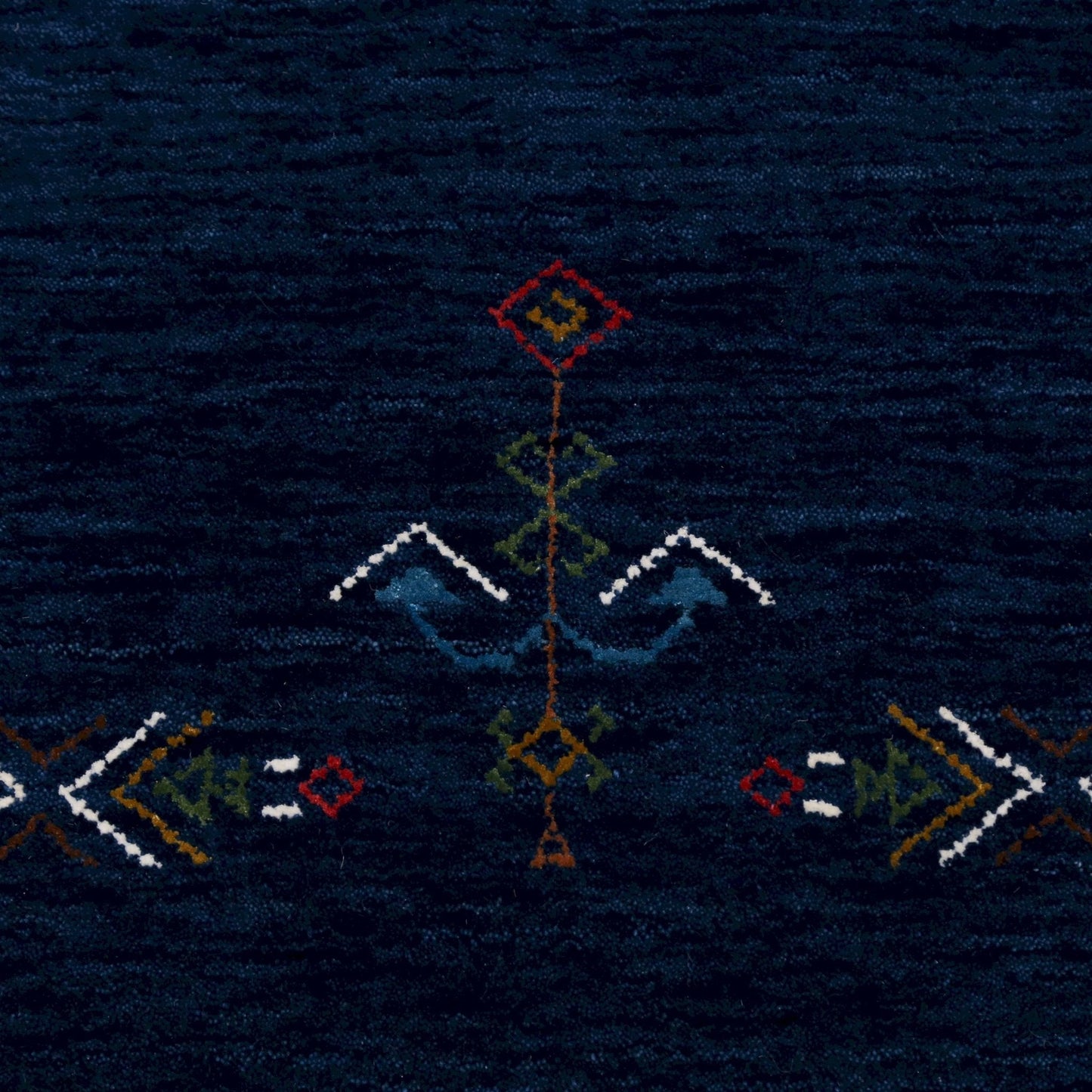 Blue Tribal Center Medallion Hand Loomed Wool Area Rug.