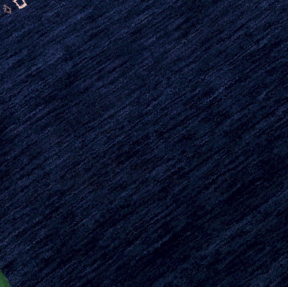 Contemporary Blue Design Hand Loomed Wool Area Rug.