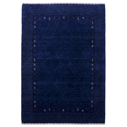 Contemporary Gabbeh Border Design Hand Loomed Wool Area Rug.