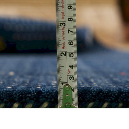 Contemporary Gabbeh Border Design Hand Loomed Wool Area Rug.
