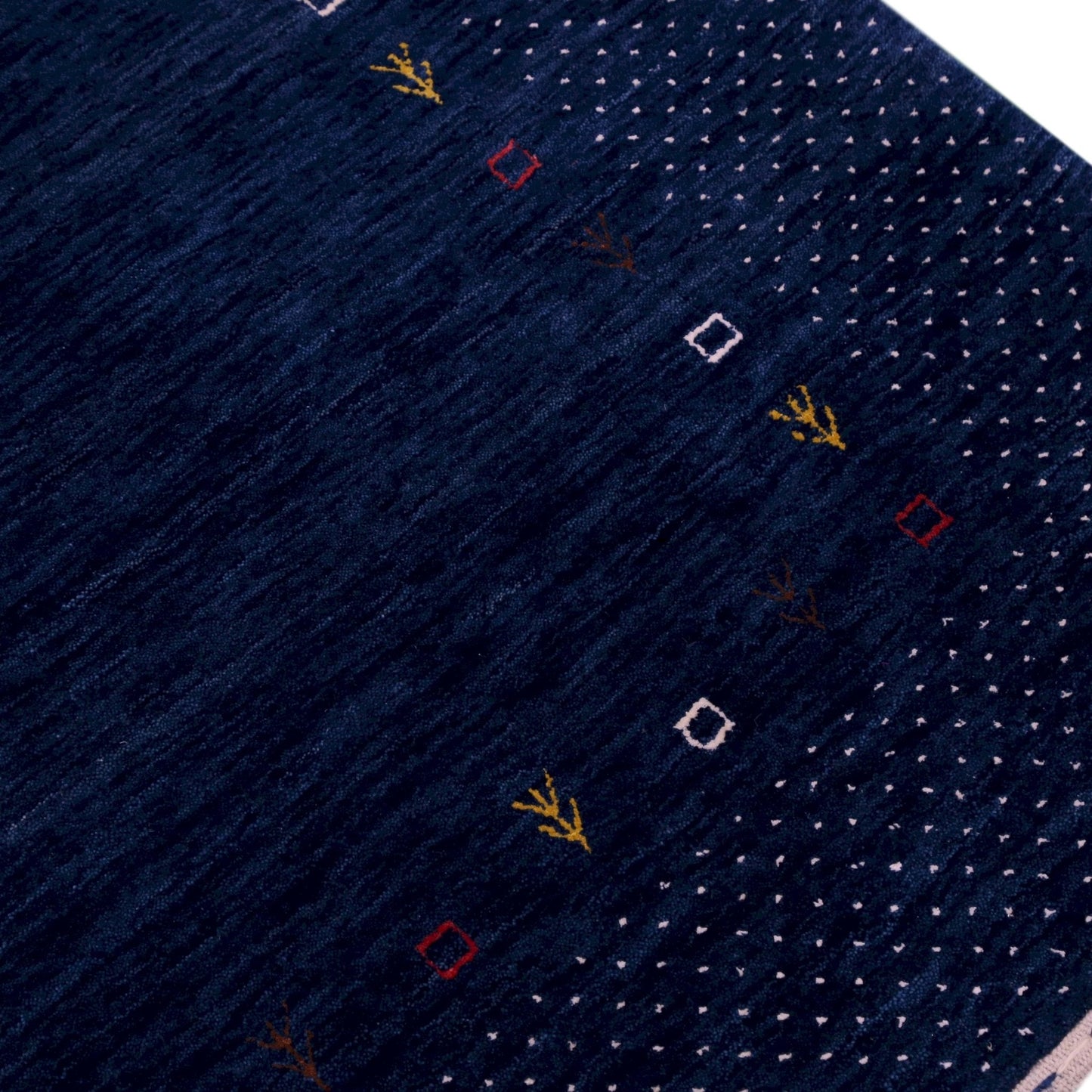 Contemporary Gabbeh Border Design Hand Loomed Wool Area Rug.
