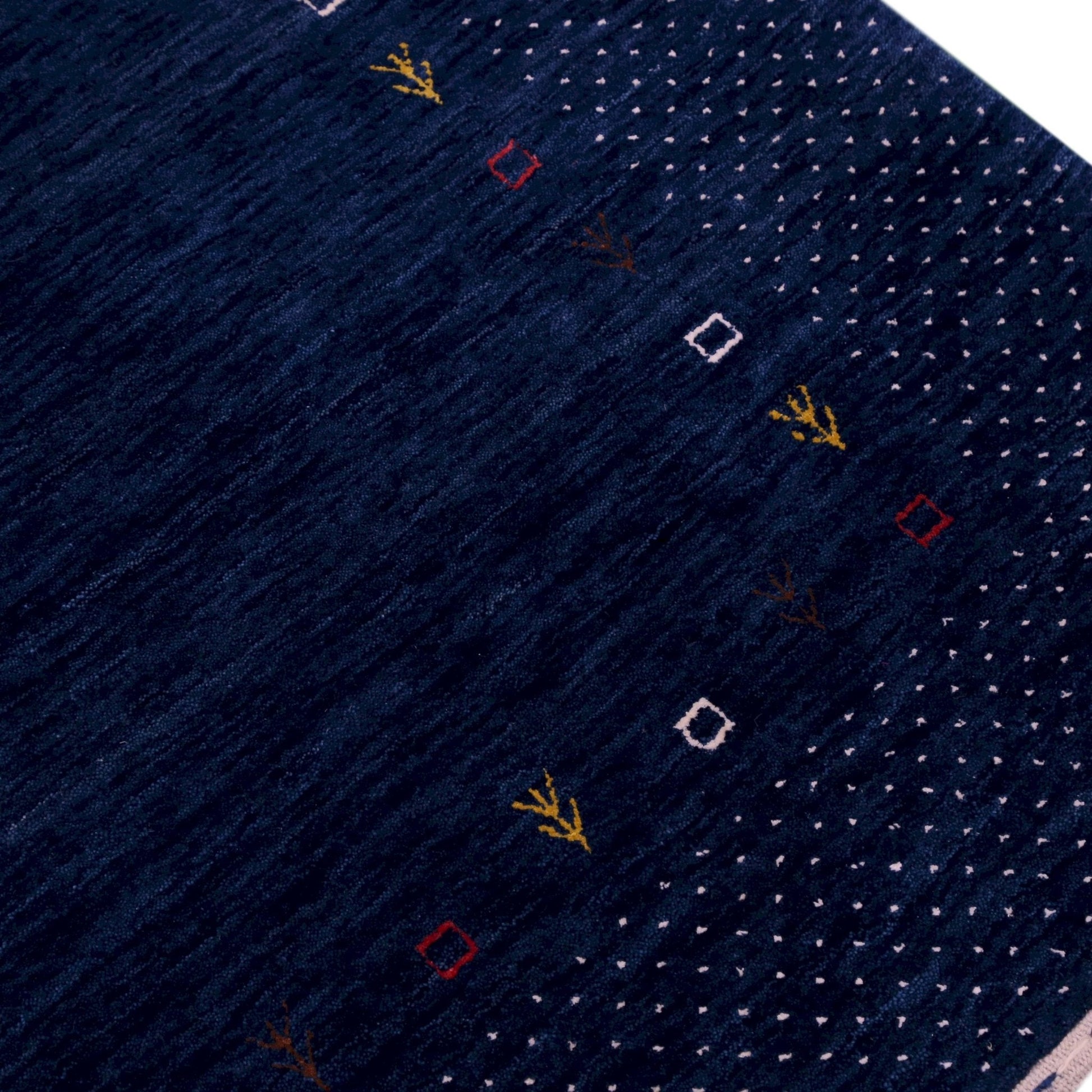 Contemporary Gabbeh Border Design Hand Loomed Wool Area Rug.