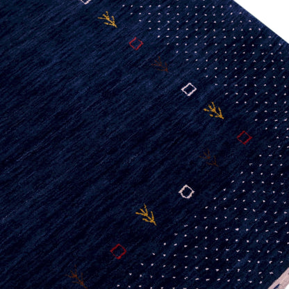 Contemporary Gabbeh Border Design Hand Loomed Wool Area Rug.