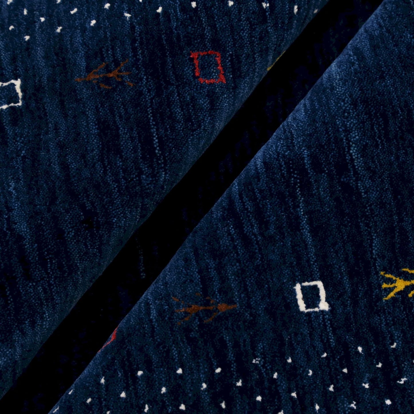 Contemporary Gabbeh Border Design Hand Loomed Wool Area Rug.