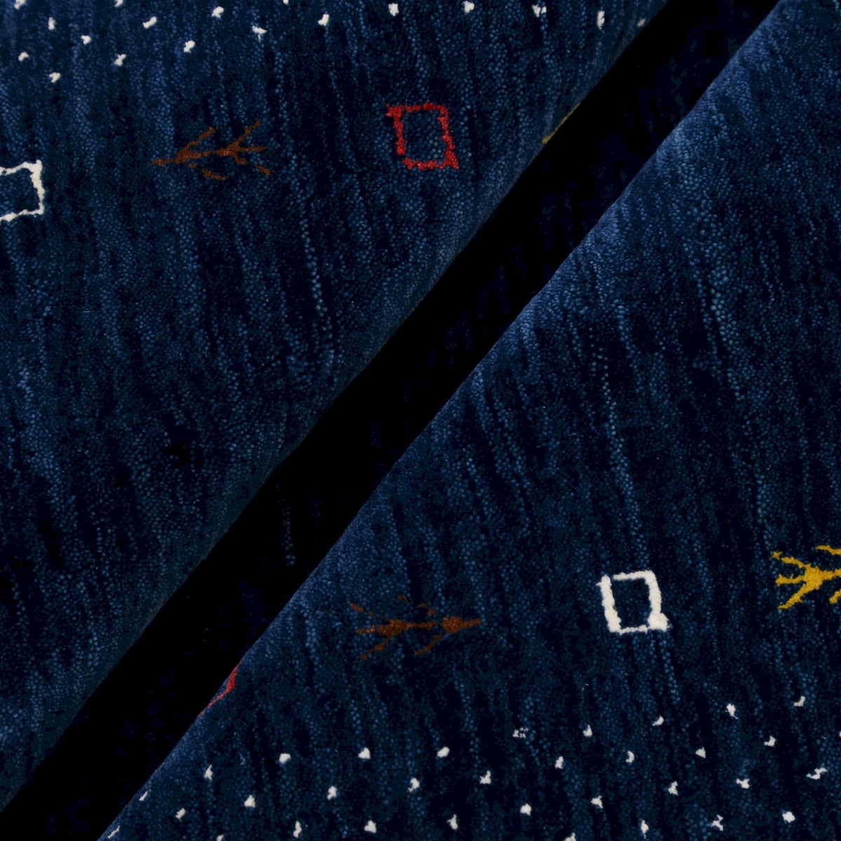 Contemporary Gabbeh Border Design Hand Loomed Wool Area Rug.