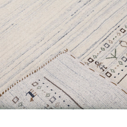 Contemporary Ivory Design Hand Loomed Wool Rug.