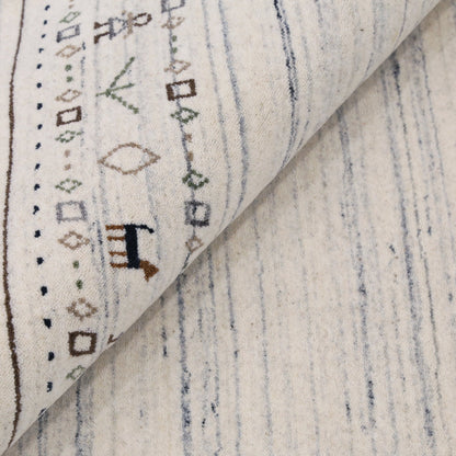 Contemporary Ivory Design Hand Loomed Wool Rug.