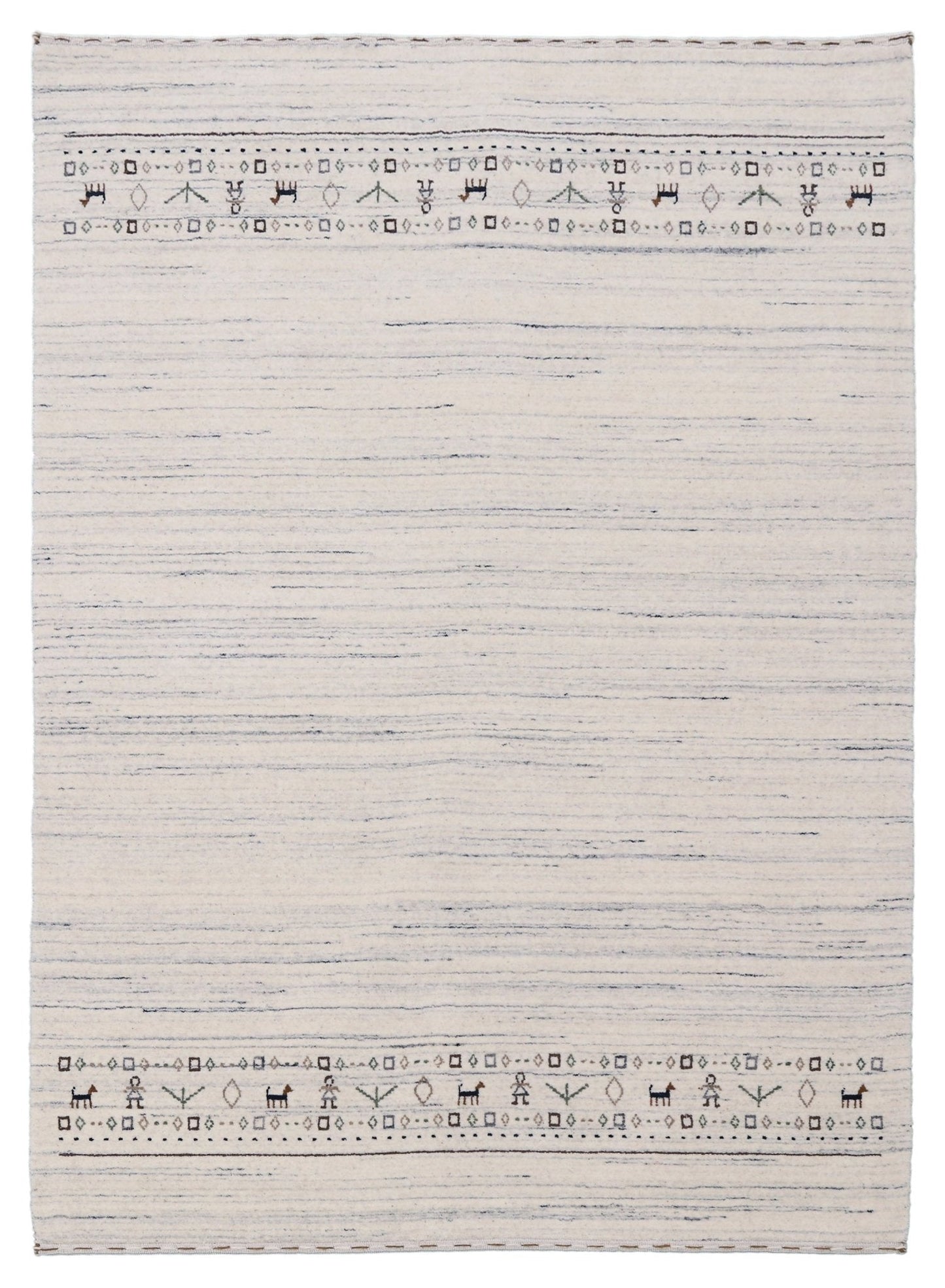 Contemporary Ivory Design Hand Loomed Wool Rug.
