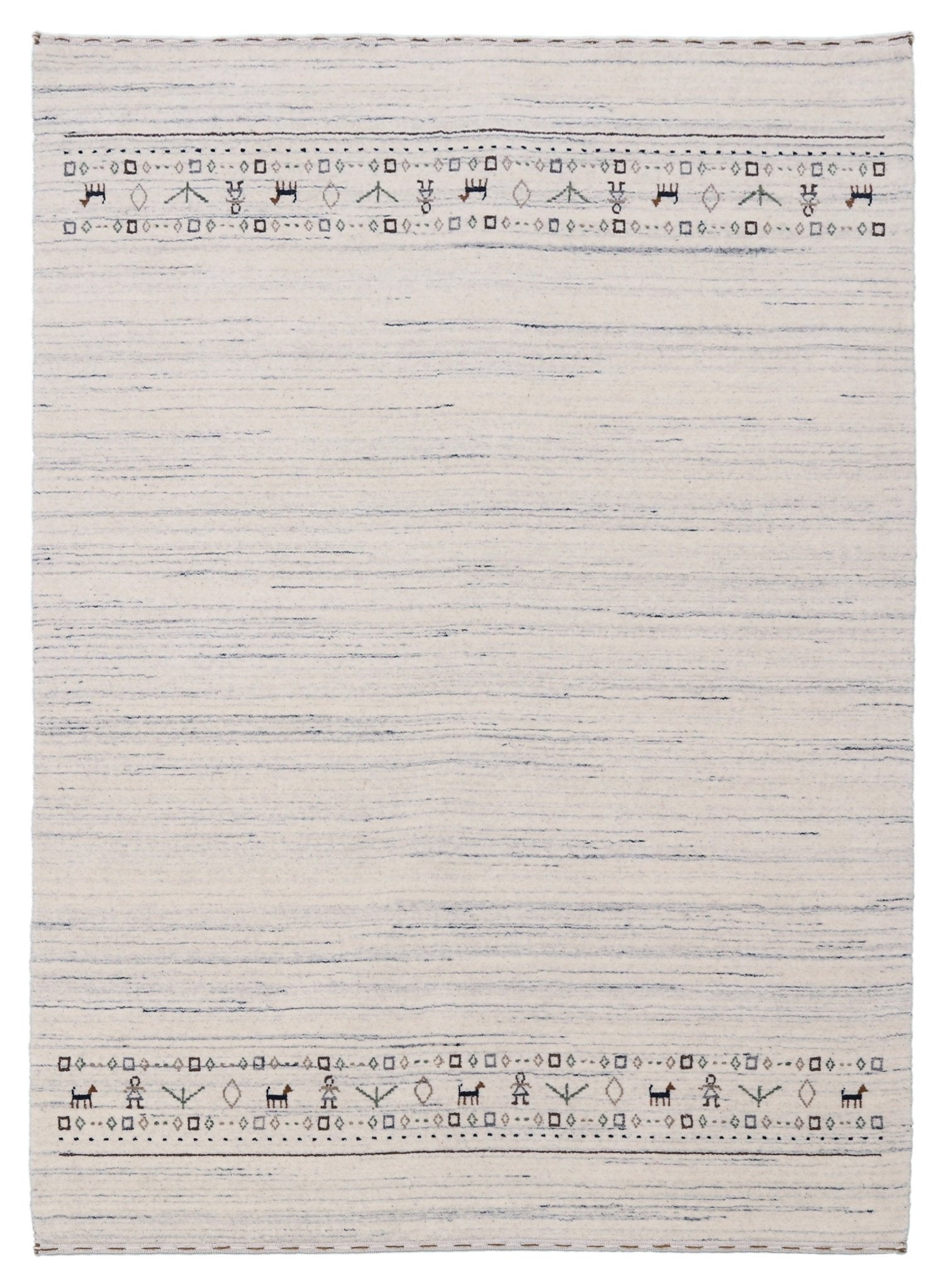 Contemporary Ivory Design Hand Loomed Wool Rug.