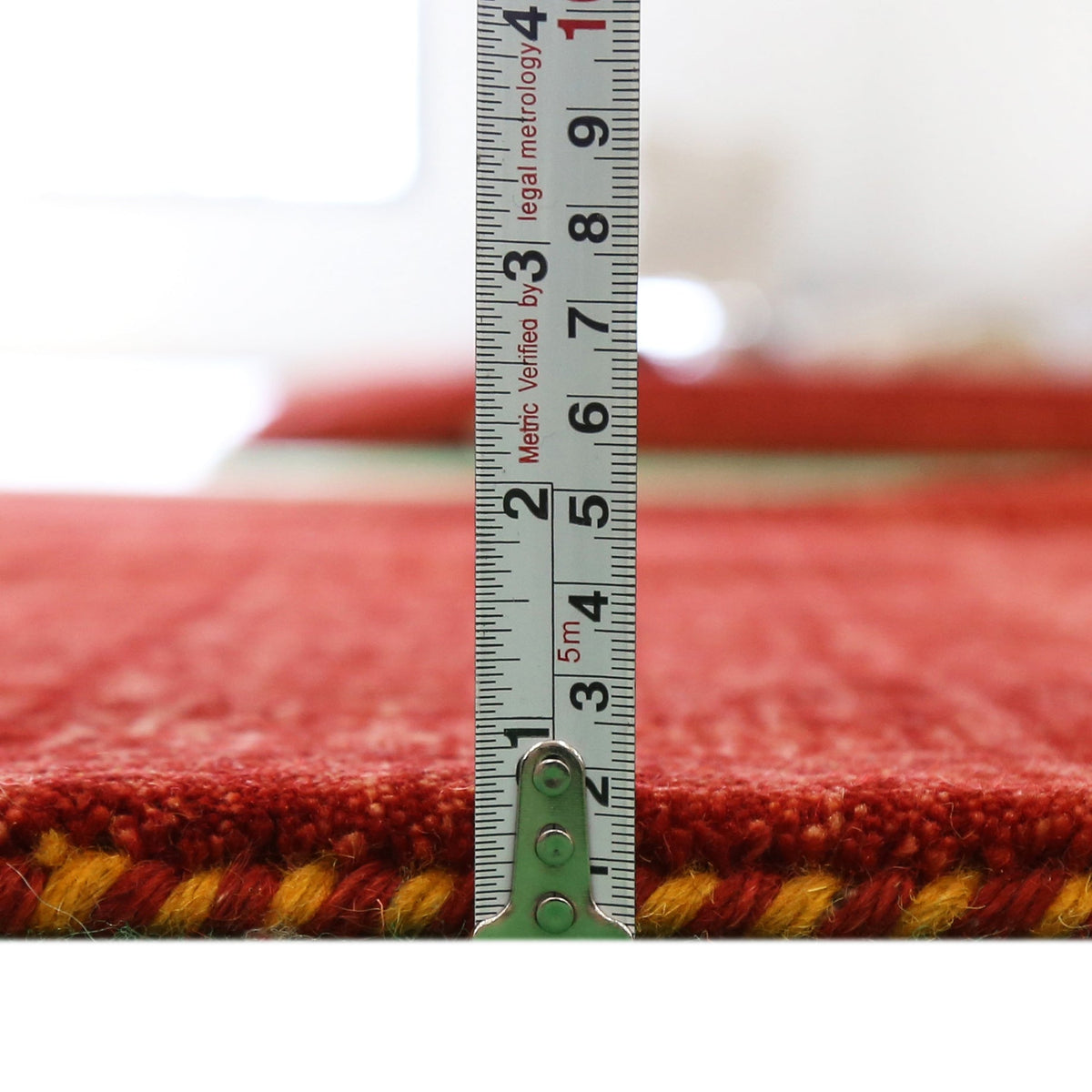 Contemporary Red Hand Loomed Wool Area Rug.