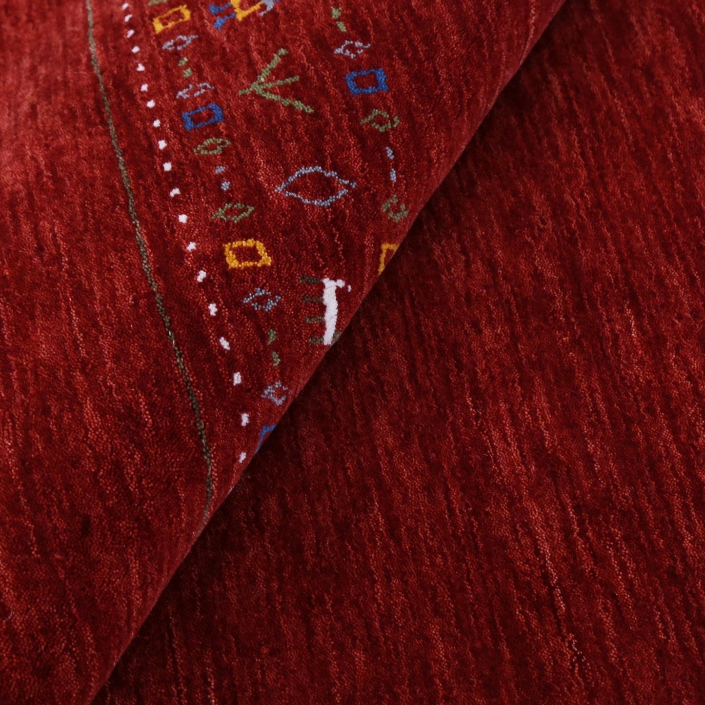 Contemporary Red Hand Loomed Wool Area Rug