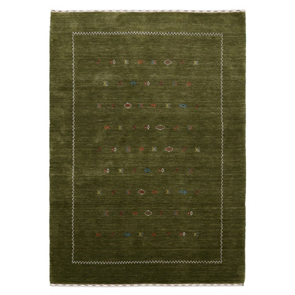 Green Modern Design Hand Loomed Wool Area Rug.