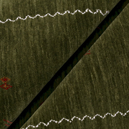 Green Modern Design Hand Loomed Wool Area Rug.